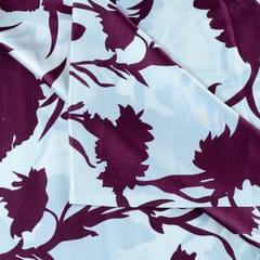 Wine Color Zara Satin Printed Fabric(1Meter Piece)