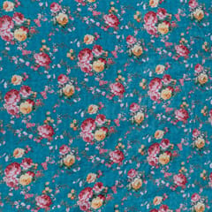 Firozi Color Velvet Digital Printed Fabric