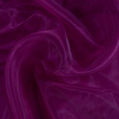 Wine Color Poly Organza fabric