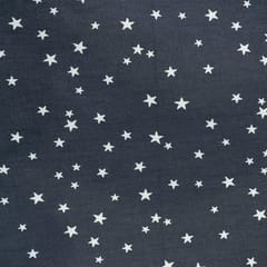 Blue Color Denim Star Printed Fabric