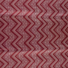 Maroon Color Mashru Silk Ajrakh Printed Fabric