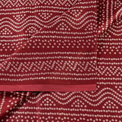 Maroon Color Mashru Silk Ajrakh Printed Fabric