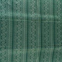 Green Color Mashru Silk Ajrakh Printed Fabric