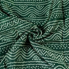 Green Color Mashru Silk Ajrakh Printed Fabric