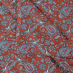 Brown Color Pashmina Printed Fabric