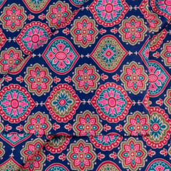 Blue Color Pashmina Printed Fabric