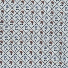 Beige Color Poly Raw Silk Digital Printed Fabric