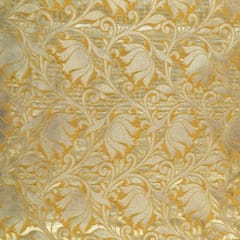 Yellow Color Chanderi Jacquard fabric