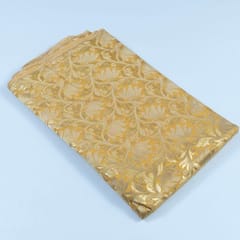 Yellow Color Chanderi Jacquard fabric