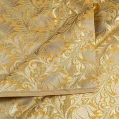 Yellow Color Chanderi Jacquard fabric