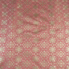 Peach Color Chanderi Jacquard fabric