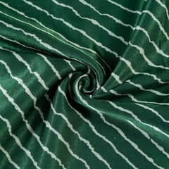 Green Color Mashru Silk Ajrakh Printed Fabric