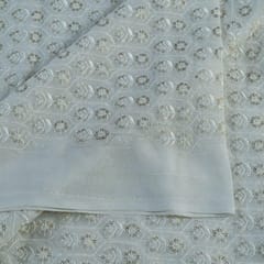 Dyeable Georgette Thread and Sequins Embroidered Fabric