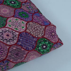 Multi Color Chinon Digital Print with Embroidery Fabric