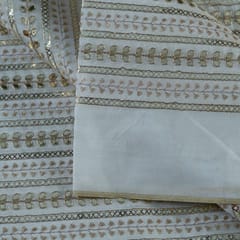 Dyeable Uppada Embroidered Fabric