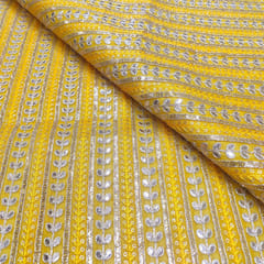 Dyeable Uppada Embroidered Fabric