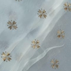 Dyeable Chinon Chiffon Embroidered Fabric