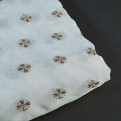 Dyeable Chinon Chiffon Embroidered Fabric