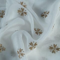 Dyeable Chinon Chiffon Embroidered Fabric