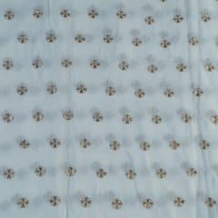 Dyeable Chinon Chiffon Embroidered Fabric