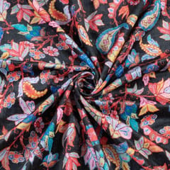 Black Color Velvet Digital Printed Fabric