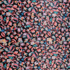 Black Color Velvet Digital Printed Fabric