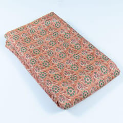 Rust Color Modal Chanderi Foil Printed Fabric