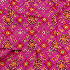 Majenta Color Dola Silk Digital Printed Fabric