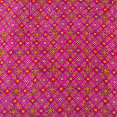 Majenta Color Dola Silk Digital Printed Fabric