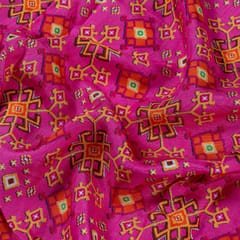 Majenta Color Dola Silk Digital Printed Fabric