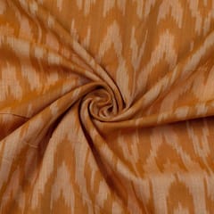 Mustard with Peach Ikat Fabric