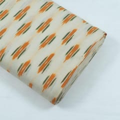 Cream with Orange Ikat Fabric