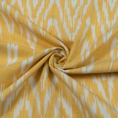 Yellow with White Ikat Fabric