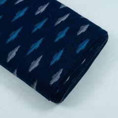 Blue with Grey Ikat Fabric