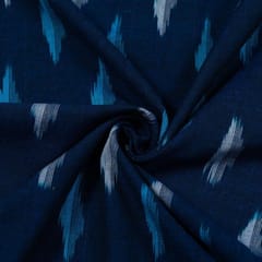 Blue with Grey Ikat Fabric