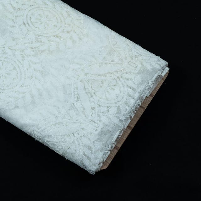 White Dyeable Net Lace Fabric