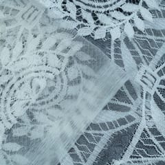 White Dyeable Net Lace Fabric