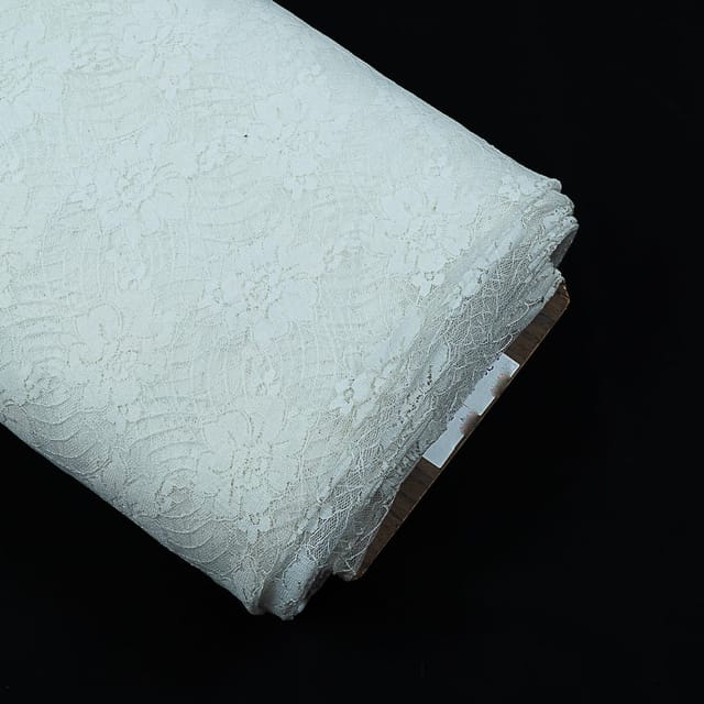 White Dyeable Net Lace Fabric