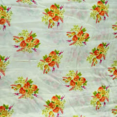 Lemon Color Modal Satin Printed Fabric