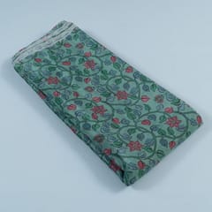 Green Color Crepe Printed Fabric