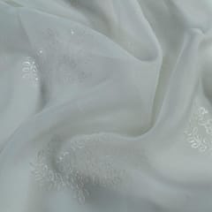 Dyeable Organza Thread Embroidered Fabric