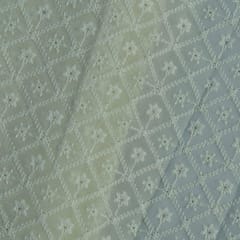 Cream Color Georgette Chikan Embroidered Fabric