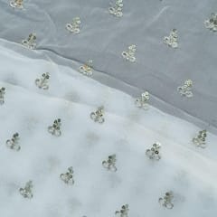 Dyeable Georgette Zari and Sequins Embroidered Fabric