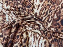 Printed Imported Satin Brown Tiger Print