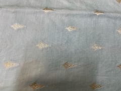 Chenia Silk Zari Light Blue Floral Motifs