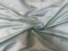 Chenia Silk Zari Light Blue Floral Motifs