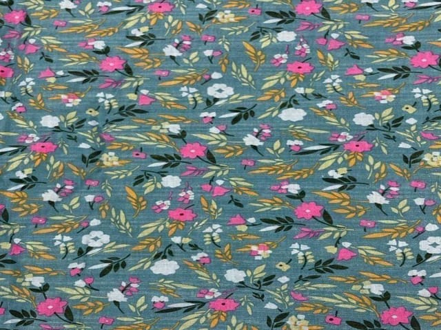 Printed Cotton Blue Floral