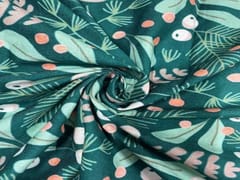 Printed Corduroy Green Floral