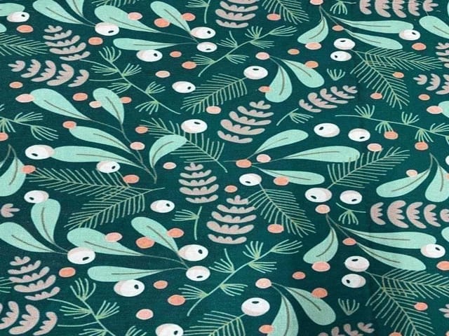 Printed Corduroy Green Floral