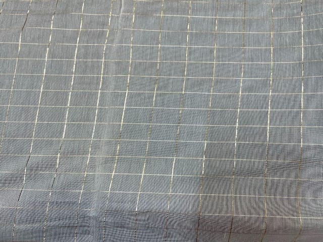 Dyeable Pure Chanderi Zari White Small Checks